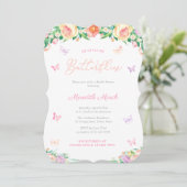 パステルズバタフライガーデンブライダルシャワーパーティー 招待状 (スタンド正面)