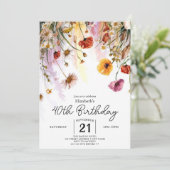 パステルズフラワーズワイルドフラワーズ40th誕生日 招待状 (スタンド正面)