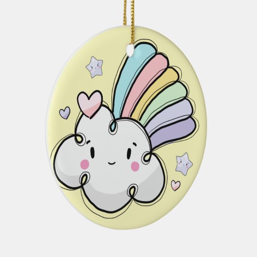 パステルズレインボーベビースター&ハートパーソナル セラミックオーナメント (右)
