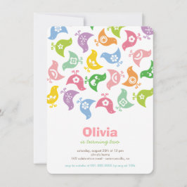 パステルズレトロチクスガールバースデーパーティー招待状 招待状