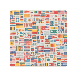 パステルセレニティモダンウォールアート メタルプリント