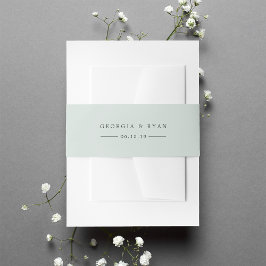 パステルセージパーソナライズされたグ結婚リーン 招待状ベリーバンド