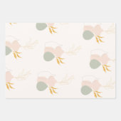 パステルセージピンクのミニマル植物植物 ラッピングペーパーシート (正面2)