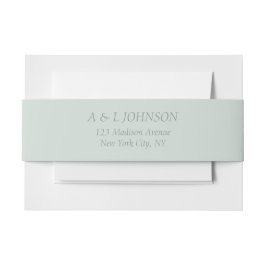 パステルセージ結婚グリーン 招待状ベリーバンド