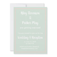 パステルセージ&ピンク結婚式招待状