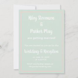 パステルセージ&ピンク結婚式招待状 招待状