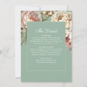 パステルセージ&赤面プー結婚ニーの詳細カード 招待状 (正面)