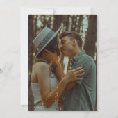 パステルセージ&赤面牡丹カップル結婚写真 招待状 (裏面)