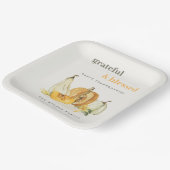 パステルソフトウォーターカラーフローラパンプキンサンクスギビング ペーパープレート (傾斜あり)