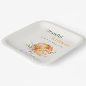 パステルソフトウォーターカラーフローラパンプキンサンクスギビング ペーパープレート (傾斜あり)