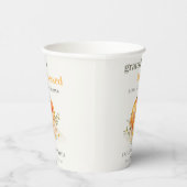 パステルソフトウォーターカラーフローラパンプキンサンクスギビング 紙コップ (右)