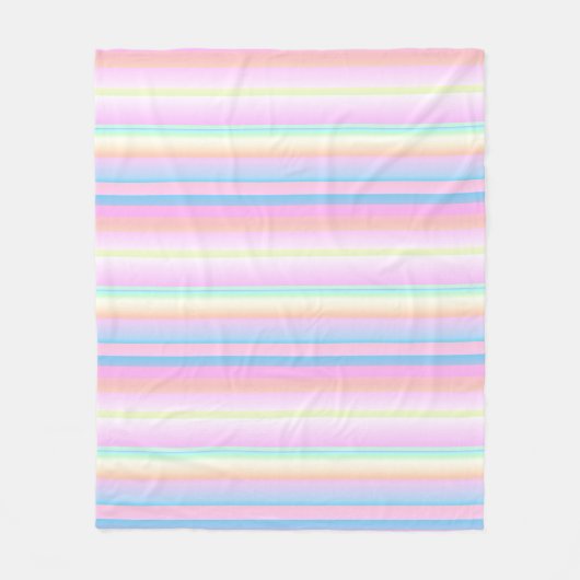 パステルソフトカラークリエイティブ ストライプの フリースブランケット (正面)