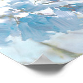 パステルソフトブルージャカランダツリー花咲き ポスター (角)