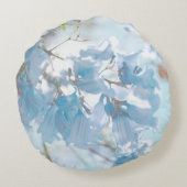 パステルソフトブルージャカランダツリー花咲き ラウンドクッション (裏面)