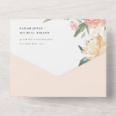 パステルソフトホワイトパンプキン赤面結婚フローラ オールインワン招待状 (裏面)