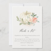 パステルソフトホワイトパンプキン赤面結婚フローラ サンキューカード (正面)