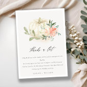 パステルソフトホワイトパンプキン赤面結婚フローラ サンキューカード