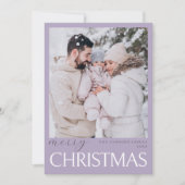 パステルソフトライトラベンダーメリークリスマスフォト カード (正面)