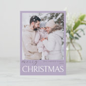 パステルソフトライトラベンダーメリークリスマスフォト カード (スタンド正面)