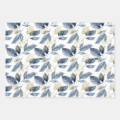 パステルソフト花びらピンクブルーフローラ ラッピングペーパーシート (正面3)