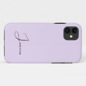 パステルソフト薄紫無地のカラー |ミニマリスト名 Case-Mate iPhoneケース (裏面(横))
