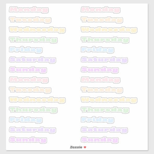 パステルソルベの曜日ステッカーシート シール (シート)