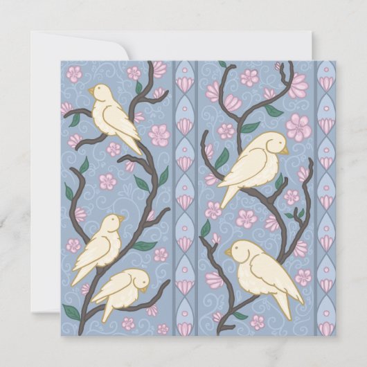 パステルソンバーズアンドフラムス誕生日招待状 (正面)