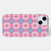 パステルタイル柄 ピンクとブルーのスマホケース Case-Mate iPhoneケース (裏面 (横))