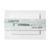 パステルターコイズビーチ結婚式 招待状ベリーバンド (正面例)