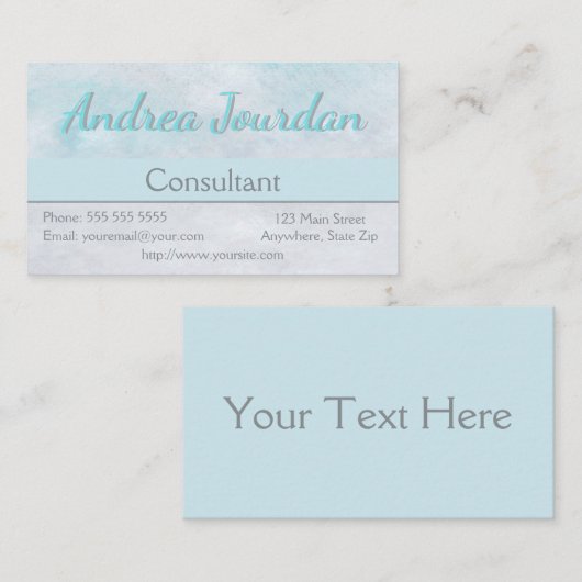 パステルターコイズ&グレー名刺 名刺 (正面/裏面)