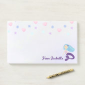 パステルターコイズ＆パープルの人魚姫 ポストイット (デスク)