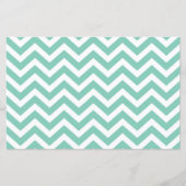 パステルターコイズ&ホワイトシェブロン結婚ズカードストック (正面)