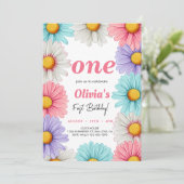 パステルダイジーガールの誕生日 招待状 (スタンド正面)