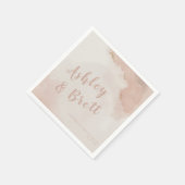 パステルダスティピンクグリッター金ゴールド結婚トレンディー スタンダードカクテルナプキン (角)