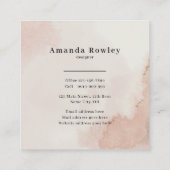 パステルダスティピンクQRコードミニマリストシック スクエア名刺 (裏面)