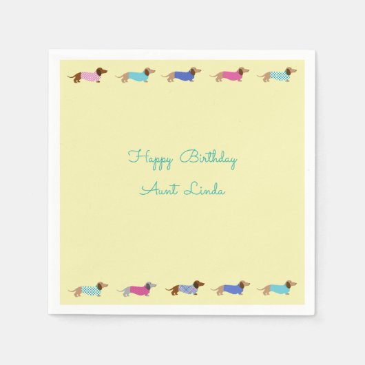 パステルダックシュント紙パーティーナプキンス スタンダードカクテルナプキン (正面)