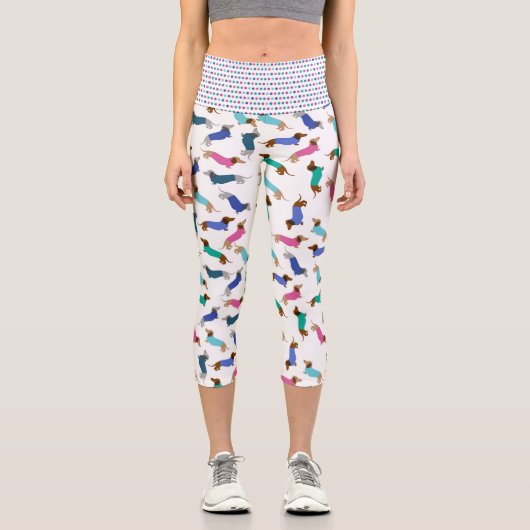 パステルダックスンズアンド水玉模様 カプリレギンス (正面)