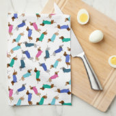 パステルダッシュント皿タオル キッチンタオル (四つ折り)