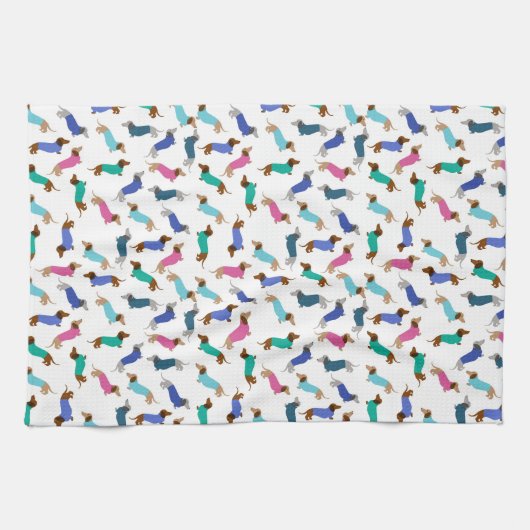 パステルダッシュント皿タオル キッチンタオル (横)