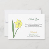 パステルダッフォディル葬儀サンキューノートカード サンキューカード (正面)