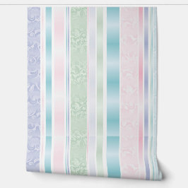 パステルダマスクとストライプのデザイン 壁紙