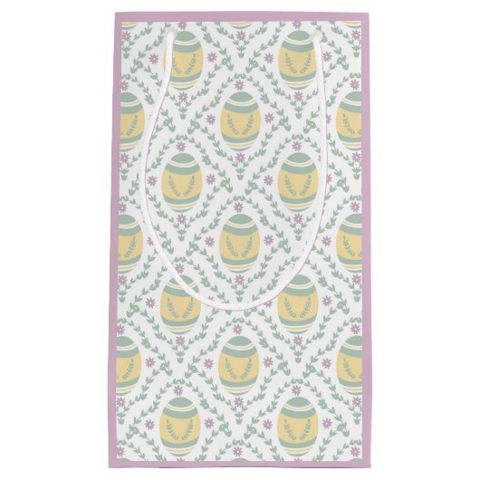 パステルダマスクイースターエッグズパターン抱き枕 スモールペーパーバッグ (正面)