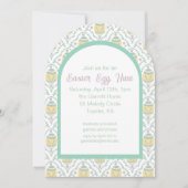 パステルダマスクイースターエッグ狩りパーティの招待状 招待状 (正面)
