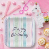 パステルダマスクフォー誕生日 ペーパープレート (パーティー)