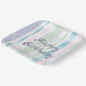 パステルダマスクフォー誕生日 ペーパープレート (傾斜あり)