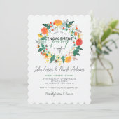 パステルダリアワイルドフラワーズリース婚約パーティ 招待状 (スタンド正面)