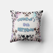 パステルダルマチアンパピーバースデーパーティーウォーター色 クッション (裏面)