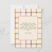 パステルチェックの「トゥーマッチ・ファン」2歳の誕生日お礼メッセージ サンキューカード (裏面)