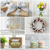 パステルチェック サテンリボン