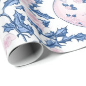 パステルチノイスリーブルー&ピンククリスマスオーナメント ラッピングペーパー (ロールコーナー)